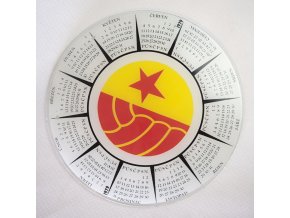Skleněný kalendář SLAVIA PRAHA - fotbal, 1979