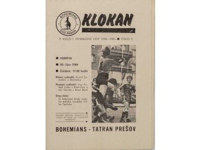 Program Klokan, Bohememians ČKD v. Tatran Prešov, 198485