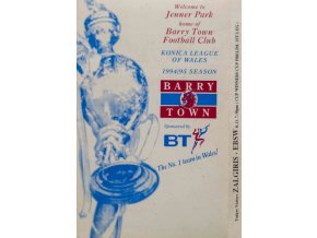 Program fotbal, Barry Town v. Zalgiris EBSW, 199495