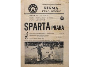 Program Sigma ZTS Olomouc v. Sparta Praha, 1983
