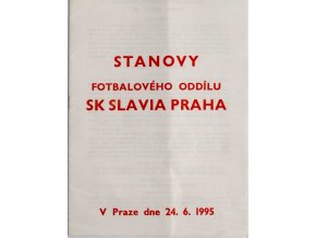 Stanovy fotbalového oddílu SK Slavia Praha, 1995