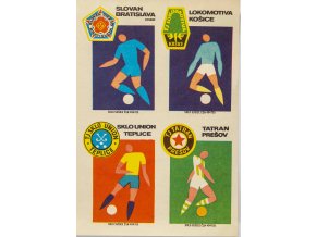 Sada nálepek na sirky, fotbal, 1968, 4 ks