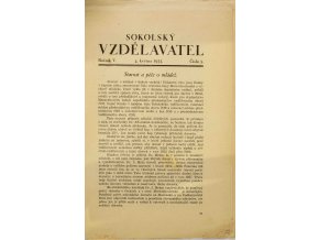 Brožura Sokolský vzdělavatel, 1933, č. 5