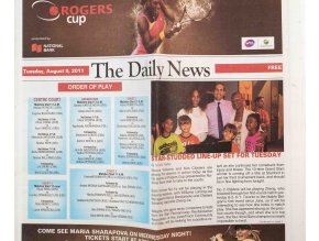 Program The Daily News, Rogers cup, Tuesday, 9, 2011