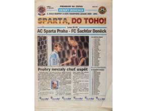 Deníky Bohemia, AC Sparta Praha Šachťor Doněck, 2000