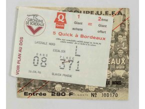 Vstupenka F.C.Girondis Bordeaux SK Slavia Prague, 12 UEFA III1996 (1)
