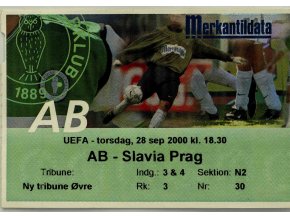 Vstupenka UEFA, AB v. Slavia Prag, 2000