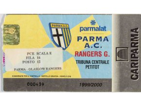 Vstupenka fotbal, Parma AC v. Rangers G., 1999