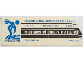 Vstupenka ME Atletika, Praha, 1978 (2)
