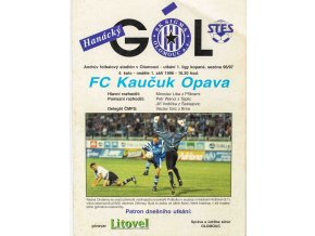 Program Hanácký gól, Olomouc vs. Kaučuk Opava, 1996