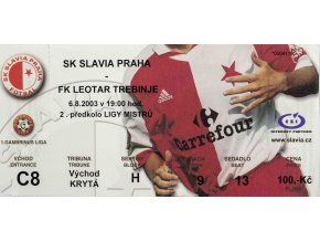Vstupenka fotbal SK Slavia Prague vs. FK Leotar Trebinje (2)