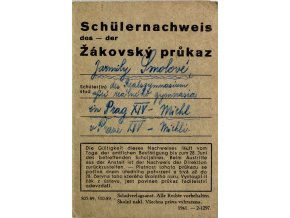 Žákovský průkaz , Realgymnasim in Prag, 1942 (1)