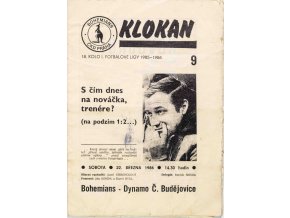 Program Klokan , Bohemians ČKD Praha v. Dynamo Č. Budějovice, 1986 (9)