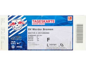 Vstupenka fotbal , Tageskarte, SV Werden Bremen, 2018