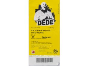 Vstupenka fotbal, SV Werden Bremen, 15. spieltag, 2018