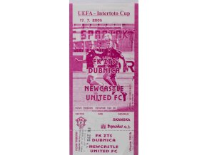 Vstupenka fotbal UEFA, FK ZTS Doubnica v. Newcastle United FC, 2005 3