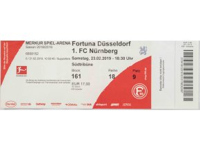 Vstupenka fotbal, Fortuna Dusseldorf v. 1. FC Nurnberg, 2019