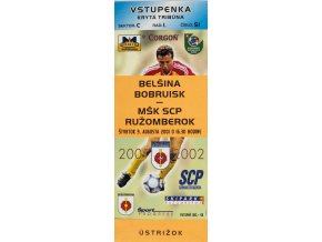 Vstupenka fotbal ,Belšina Bobruisk v. MŠK SCP Ružomberok, 2001