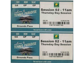 Vstupenka tenni Paradise, ATP 2002, Session 02, 2 ks