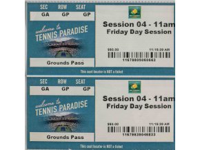 Vstupenka tennis Paradise, ATP 2002, Session 04, 2 ks