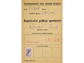 Registrační Průkaz sportovce, Odbíjená 1961 (1)