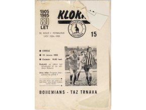 Program Klokan , Bohemians ČKD Praha v. TAZ Trnava, 19841985 (15)