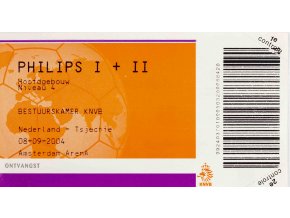 Vstupenka fotbal, Nederland v. Tsjechie, Philips, 2004