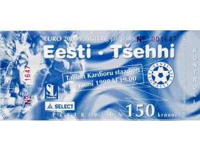 Vstupenka fotbal, Eesti v. Tšehhi, 1999