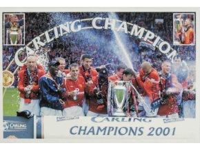 Pohlednice Stadion, Manchester United. Carling Champions, 2001 (1)