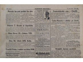 Noviny, Pondělní národní politika, 1942, Moravská liga proti pražské lize