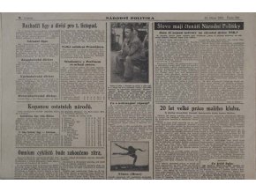 Noviny, Národní politika, 1942, Sportovní primadona Brabec Baron
