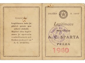 Legitimace pro výbor klubu A.C.SPARTA PRAHA z roku 1940DSC 2342