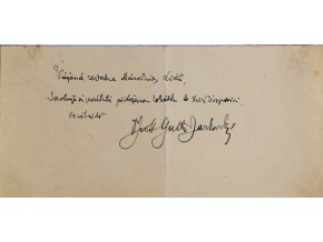 Dokument, autogram, Jiří Stanislav Jarkovský