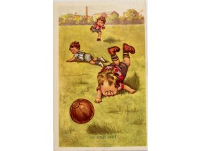 Pohlednice humor fotbal, Un coup raté, 1930 (1)