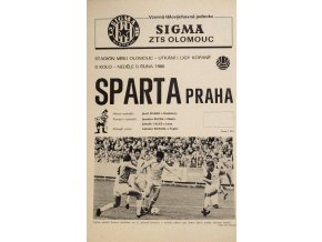 Program , Sigma ZTS Olomouc v. Sparta Praha, 1988