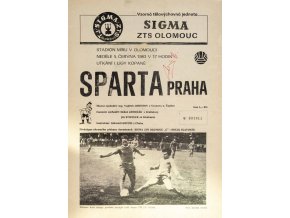 Program , Sigma ZTS Olomouc v. Sparta Praha, 1983