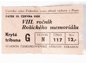Vstupenka lehká atletika, VIII. ročník Rošického memoriálu, 1959DSC 4243
