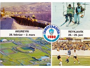 Pohlednice Stadion, Iceland, Reyjavick, Akureyri, 1980 (1)