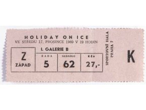 Vstupenka, Holiday on Ice, Sportovní hala, 1969 (2)