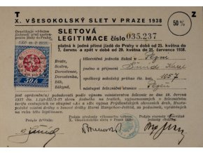 SleSletová legitimace IX. všesokolského sletu v Praze 1932DSC 4667