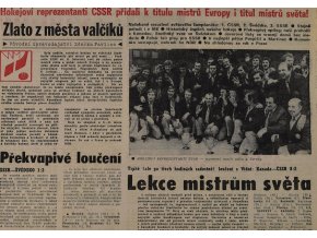Noviny - výstřižek Československý sport, 1976, hokej
