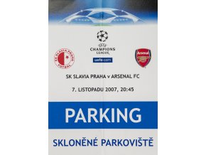 Parkovací karta UEFA 2006, SK Slavia vs. Arsenal FC, 2007DSC 7770