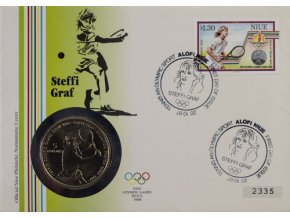 Pamětní mince 5 DOLLARS STEFFI GRAF, FDCPamětní mince 5 DOLLARS STEFFI GRAF, FDC (1)