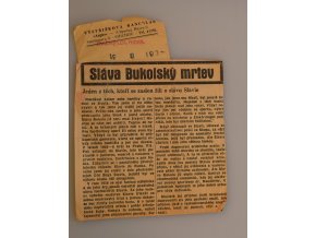 sprt antique 6 17 (48) Novinový výstřižek Sláva Bukolský je mrtev