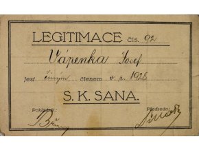 Legitimace S.K.SANA, 1928Legitimace S.K.SANA, 1928 (1)