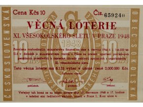 Věcná loterie XI. Všesokolského sletu v Praze, 1948 IIVěcná loterie XI. Všesokolského sletu v Praze, 1948 II