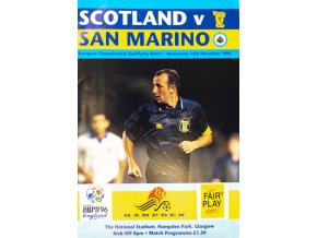 Program Scotland vs. San Marino, UEFA EURO Q96, 1995Program Scotland vs. San Marino, UEFA EURO Q96, 1995