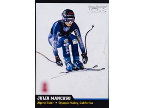 Kartička Julia Mancuso, Alpine Skier, Olympic Valley, California.Kartička Julia Mancuso, Alpine Skier, Olympic Valley, California (1)