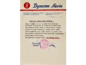 2Potvrzení o odpr. hodinách Dynamo Slavia, 1950Potvrzení o odpr. hodinách Dynamo Slavia, 1950