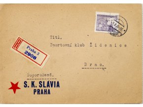 Obálka SK SLAVIA PRAHA , 1940Obálka SK SLAVIA PRAHA , 1940